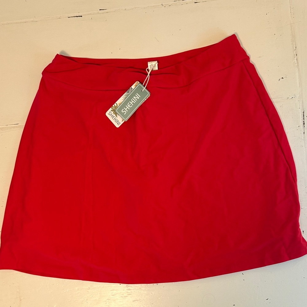 SHEIN Classic Red A-Line Skirt